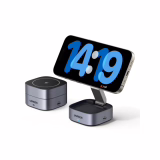 UGREEN MagFlow inductielader voor iPhone en AirPods, compatibel met MagSafe, 2-in-1, snel laden, opvouwbaar, verstelbare hoek