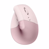 Logitech Lift Souris Ergonomique Verticale, sans Fil, Bluetooth ou récepteur USB Logi Bolt, Silencieuse, 4 Boutons, Compatible avec Windows/macOS/iPadOS, Ordinateur Portable, PC - Rose
