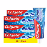 Colgate - Max Fresh - Fresh Crystals Fresh Mint Toothpaste - Pack of 6 x 75ml