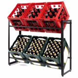 Rek voor drankblikjes voor 4-6 stalen blikjes, stabiel en robuust, instelbaar voor wijnflessen, waterflessen, bierblikjes, blikjesrek, rek (6 blikjes, Kenji)