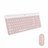 Logitech MK470 Slim Combo Clavier et Souris sans Fil, Compacte et Moderne, Ultra Silencieux, 2,4 GHz avec Récepteur USB, Plug n' Play, Compatible avec Windows, AZERTY Français - Rose