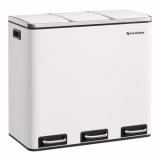 Songmics afvalsorteersysteem, keuken, 3 x 18 L, 3-vaks systeem, inclusief 15 afvalzakken, afvalcontainer, pedaal, voor recyclebaar, composteerbaar afval, met deksel, wit LTB54WT