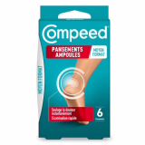 Compeed® - 6 Pansements Ampoules Hydrocolloïde - Effet Seconde Peau - Cicatrisation Rapide - Moyen Format (6,8 x 4,2 cm)