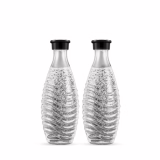 Sodastream 0,7L CRYSTAL Bouteilles en verre - compatibles avec CRYSTAL & PENGUIN Sous-robinets d'eau, emballage de 2 bouteilles, bouteilles de soda machine à laver