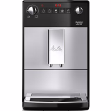 Melitta Purista - Full Automatic Coffee Machine with Favorite Coffee Function, Coffee Machine with Grinder and 5-Stage Grind Adjustment for Coffee and Espresso, Silver/Black