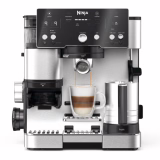 Ninja Luxe Essential 2-in-1 Coffee Machine with Built-in Grinder and Frother, Silver, ES501EU