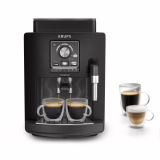 Krups Harmony Kaffeevollautomat avec Doseur à lait en milchfroth, 4 café spécialités, interface intuitive, nettoyage automatique, design compact, noir, EA5088E0