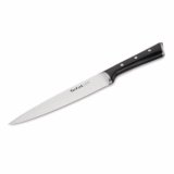 Tefal Ice Force Fleisch et fromage couteau à 20 cm, manche de protection, acier allemand, longue durée de coupe et d'affûtage, acier noir/blanc, K23207