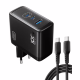 INIU USB C-oplader, 100W, 3 poorten GaN Tech Compact, compatibel met MacBook, iPhone 17/16/15/14 Pro Max, iPad Air Mini, Samsung Galaxy S25 S24 Ultra, Steam Deck en meer