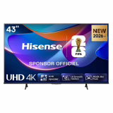 Hisense 43A6S - TV 4K UHD van 43 inch (108 cm), Smart TV HomeOS U9.5, Dolby Vision, Game Mode Plus, Compact en Krachtig, Zwart
