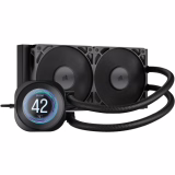 CORSAIR NAUTILUS 240 RS LCD Watercooling pour CPU – Écran LCD IPS 5.3cm – Radiateur 240mm, Intel LGA 1851/1700, AMD AM5/AM4, Connexions série simples, Inclus 2x RS120 Ventilateurs – Noir