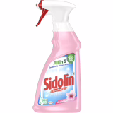 Sidolin Streifenfrei All in 1 Kirschblüte (500 ml), glas- en raamreiniger voor een streeploze glans, dubbele functie reiniger met bloemengeur, bevat bio-alcohol, in gerecycled plastic