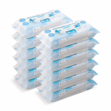 Tissus humides Ultrasensibles pour bébés par Amazon, 100% fibres végétales, 99% d'eau, 720 tissus, sans parfum, 12 emballages à 60 pièces