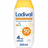 Crème solaire Ladival Empfindliche Kinderhaut SPF 50+: Crème solaire pour enfants et bébés à partir de 6 mois, extra résistant à l'eau, avec 4-fach protection cellulaire, 200ml