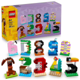 LEGO Number Party Decoration with Inclusive Animal Figures: Dog, Duck, and Whale - Table Decoration and Gift Items - Gift for Kids Ages 6 and Up - 40807