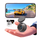 Caméra de voiture KAWA 2K avec commande vocale, mini dashcam sphérique avant, support 360°, carte SD 32G, WiFi intégré, contrôle App, capteur G, moteur NightEagle, surveillance 24h, enregistreur vidéo auto