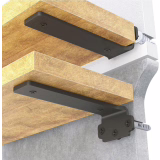 Lot de 6 supports d'étagère flottants de 20 cm, robustes en métal noir