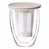 Bodum Tea for ONE Teeglas avec filtre en plastique double-paroi (isolant, 0,35 litres) crème, 1 pièce (1er Pack)