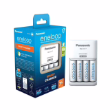 Chargeur eneloop Smart pour 1 à 4 Piles AA/AAA Ni-MH, fourni avec 4 Piles eneloop AA/Mignon à capacité renforcée et 7 Fonctions de sécurité