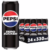 Pepsi Zero Zucker, Boisson gazeuse sans sucre de Pepsi sans calories, boisson gazeuse caffeine contenant en bouteille (24 x 0,33 l)