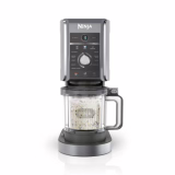 Ninja CREAMi Deluxe Machine a glace et sorbetière, 2 bacs, 10 fonctions, crème glacée, sorbets, yaourts glacés, des milkshakes, des slush, Pièces amovibles lavables au lave-vaisselle, Argent NC502EU
