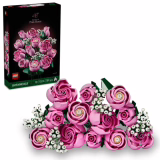 LEGO Botanicals Roze Rozenboeket Bouwpakket pour adulte - Modèle inclus Figurine de fleurs avec pieds mobiles, Mordant et Décorations de vœux - Idée de cadeau pour le Lentefestival - 10368