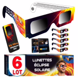 Lot de 6/12/25/50/100 Lunettes Eclipse Solaire 2026 ISO 12312-2 Certifiées | Lunette pour Eclipse Solaire | Lunettes Protection Eclipse Solaire | Lunettes d'Eclipse Solaire