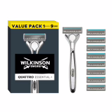 Kit Wilkinson Sword Quattro Titanium Sensitive - Rasoir + 8 Recharges
