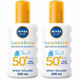 Crème solaire enfant NIVEA SUN Protect & Play Sensitive FPS 50+ (2x200 ml)
