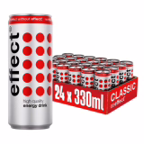 Boisson énergisante CLASSIC effect – Boîte à 24 x 330 ml de boîtes individuelles, contenant du caffein et des vitamines B - saveur unique et rafraichissante, vegan