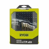 RYOBI - Coffret Mixte RAK69MIX – 69 Pièces Vissage, Perçage et Douilles, Embouts de Qualité Pro, Boîtier Résistant – Compatible Outils 18V, Perceuses et Visseuses