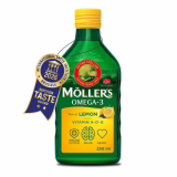 Huile de foie gras Möller's Omega 3 | Complément alimentaire nordique avec EPA, DHA, Vitamine A, D, E | Prix réduit -23% | Haute qualité naturelle | 165 ans d'expérience | Citron | 500 ML