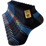 Chaussettes de sport homme, 6 paires - Niorasen, 80% coton avec mesh respirant, semelle en bouclette, soutien de voûte et languette au talon