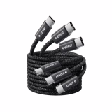 Anker Zolo Câble USB C vers USB C 240W, Charge Rapide (Paquet de 3, Noir)