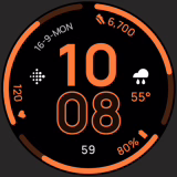 Cadran connecté Fit TWO Watch Face gratuit sur Android (Wear OS)