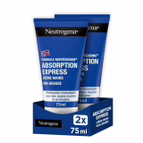 Crème Mains Neutrogena Absorption Express Formule Norvégienne, 2 x 75 mL | Crème hydratante non grasse à absorption rapide, Crème pour les mains avec pénétration instantanée