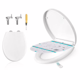Songmics BTL001WZ01 Siège de Toile O-Shaped avec Frein de Chute, Manette, Clipsable, Siège Universel pour Toilettes, Installation Facile, Plastique PP