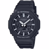 Montre Quartz Casio Homme 48,50mm avec cadran noir analogique/numérique et bracelet en plastic/resin strap noir GA-2100-1AER